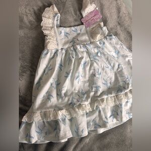 NEW / Tommy Bahama Kids White and Blue Floral Dress